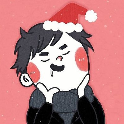 高清一男一女的圣诞情侣头像卡通图片