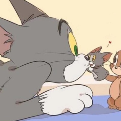 可爱的一对两张抖音猫和老鼠情侣头像高清图片