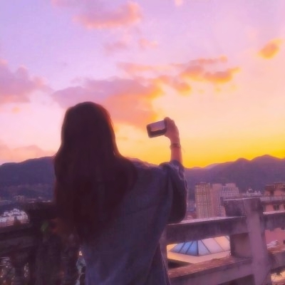 高清唯美的情侣头像夕阳背影单人图片