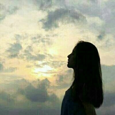 高清唯美的情侣头像夕阳背影单人图片