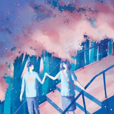 高清唯美两人一张的漫画情头图片 唯美情侣头像漫画