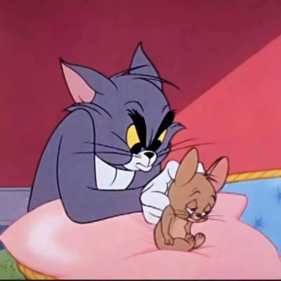 高清搞笑的猫和老鼠杰瑞情侣头像图片 猫和老鼠情头一左一右