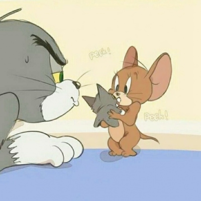 高清搞笑的猫和老鼠杰瑞情侣头像图片 猫和老鼠情头一左一右
