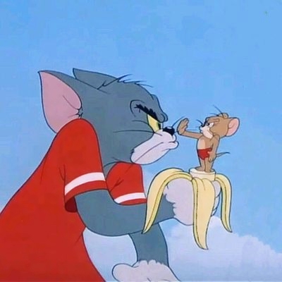 可爱经典的猫和老鼠情侣头像一对两张 猫和老鼠高清头像情侣
