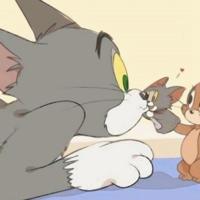 可爱经典的猫和老鼠情侣头像一对两张 猫和老鼠高清头像情侣