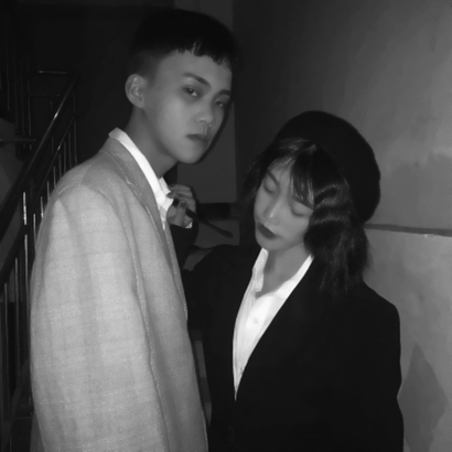 高清很酷的黑白情头一对两张 黑色情头一男一女酷