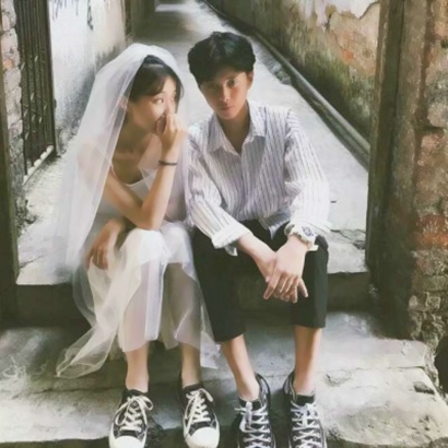 高清浪漫的婚纱情头像侣头像一对两张 婚纱情头