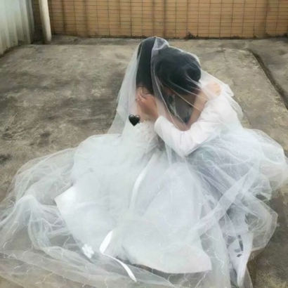 高清浪漫的婚纱情头像侣头像一对两张 婚纱情头