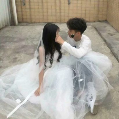 高清浪漫的婚纱情头像侣头像一对两张 婚纱情头