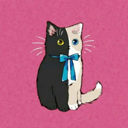 高清可爱的动漫猫咪情头一左一右图片 动漫猫咪情头图片