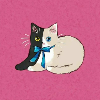 高清可爱的动漫猫咪情头一左一右图片 动漫猫咪情头图片
