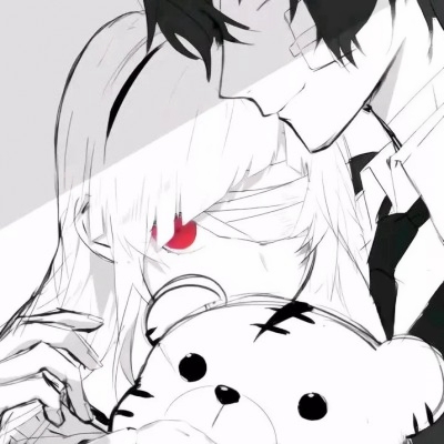 高清好看的漫画情头一左一右图片 漫画情头一男一女两张