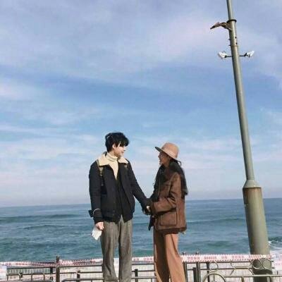 高清浪漫的海边情侣头像一男一女图片 海边情侣头像一对两张