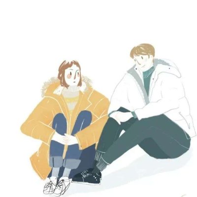 高清好看的插画情侣头像一男一女图片 情侣头像韩国插画情侣