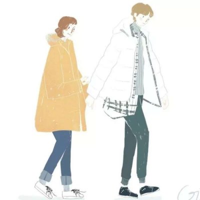 高清好看的插画情侣头像一男一女图片 情侣头像韩国插画情侣