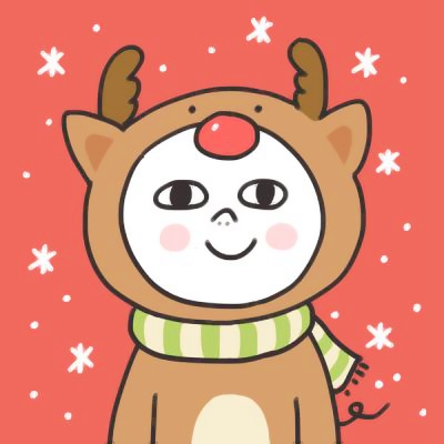 高清戴圣诞帽的圣诞动漫情侣头像图片 卡通圣诞节情侣头像