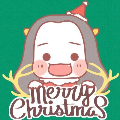 高清戴圣诞帽的圣诞动漫情侣头像图片 卡通圣诞节情侣头像