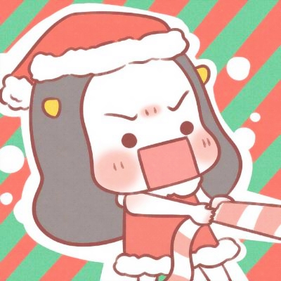 高清戴圣诞帽的圣诞动漫情侣头像图片 卡通圣诞节情侣头像