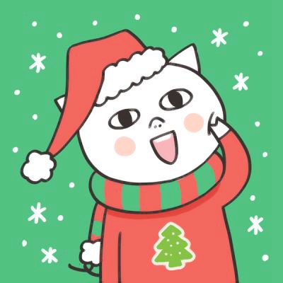 高清戴圣诞帽的圣诞动漫情侣头像图片 卡通圣诞节情侣头像