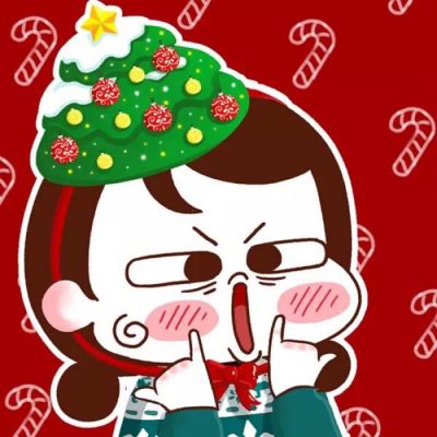 高清好看的圣诞节情侣头像动漫图片 圣诞节卡通情侣头像一对两张
