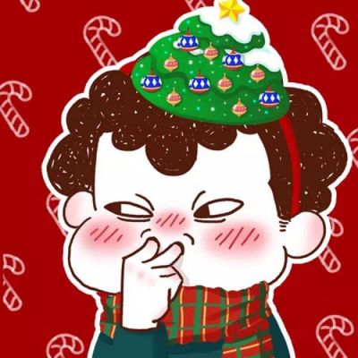 高清好看的圣诞节情侣头像动漫图片 圣诞节卡通情侣头像一对两张