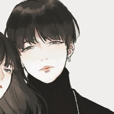 情头卡通一男一女两张,高清帅气的帅气的情侣头像两张动漫图片