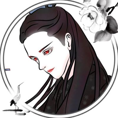高清好看的古风动漫情头一男一女分开的 古风动漫情侣头像图片