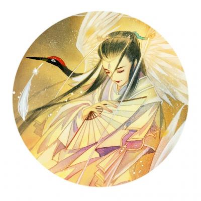 高清好看的古风动漫情头一男一女分开的 古风动漫情侣头像图片