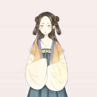 高清好看的古风动漫情头一男一女分开的 古风动漫情侣头像图片