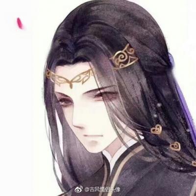 高清好看的古风动漫情头一男一女分开的 古风动漫情侣头像图片