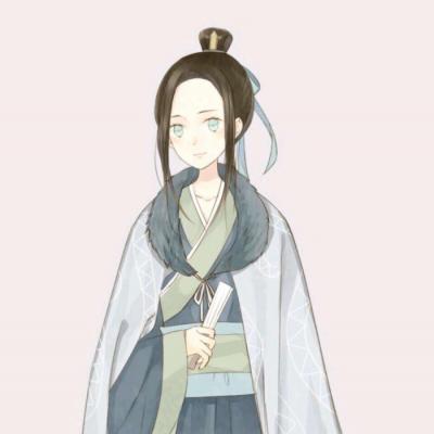 高清好看的古风动漫情头一男一女分开的 古风动漫情侣头像图片