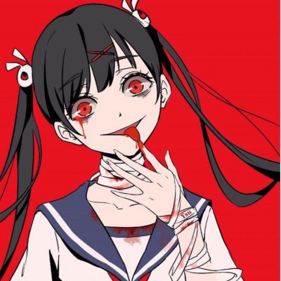 高清丧气的二次元病娇黑化情侣头像 病娇情侣头像一对两张