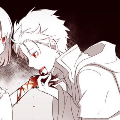高清丧气的二次元病娇黑化情侣头像 病娇情侣头像一对两张