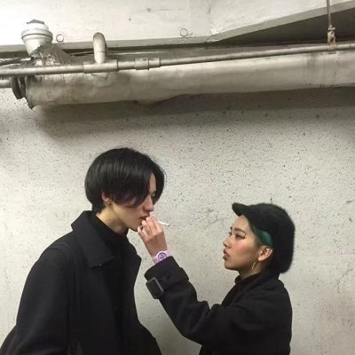 高清很潮两张一组的真人情头 高清版情头真人