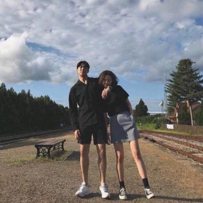 高清小清新风格双人情头 小清新情侣头像一对