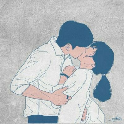 高清有创意的手绘情头大图 手绘情侣头像一对两张