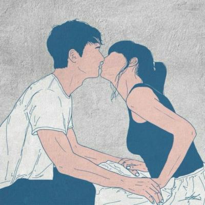 高清有创意的手绘情头大图 手绘情侣头像一对两张